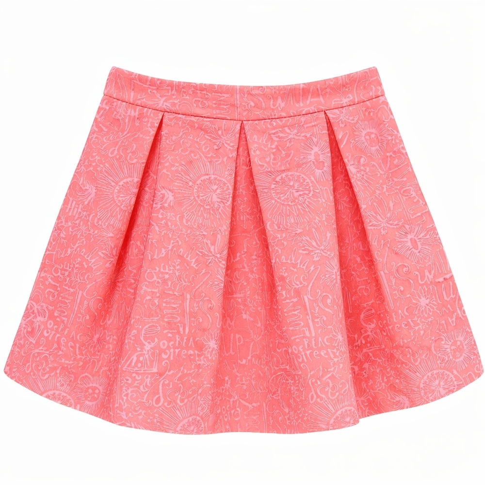 Lilly Pulitzer Peachy Pink Jacquard Pleated Harlie Mini Skirt Size 2 Classic